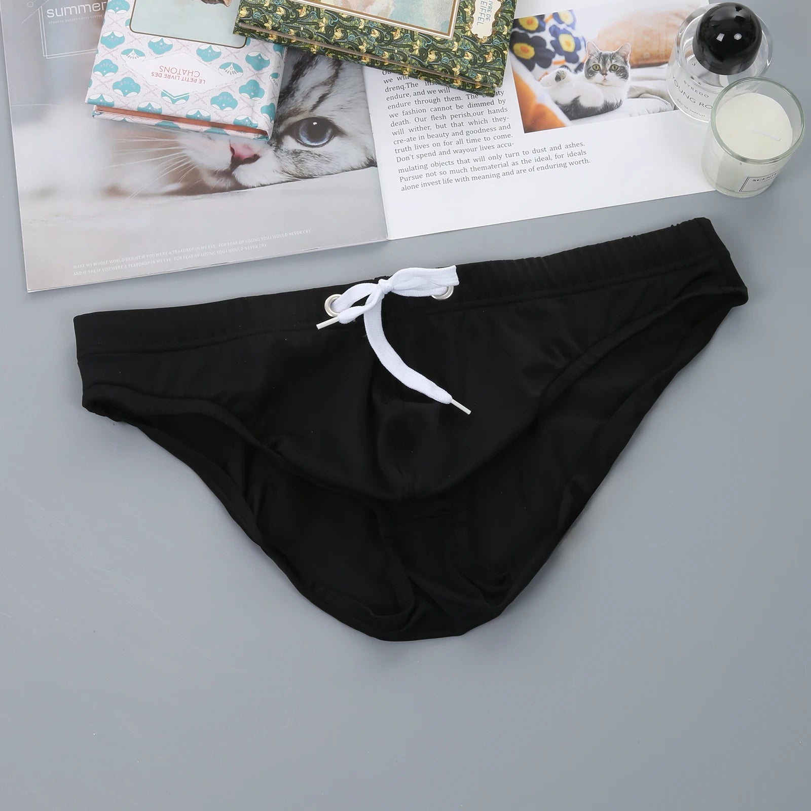 Men's Swimsuit Bottoms in Low-Waist Swim Brief Style for Beach and Pool Wear