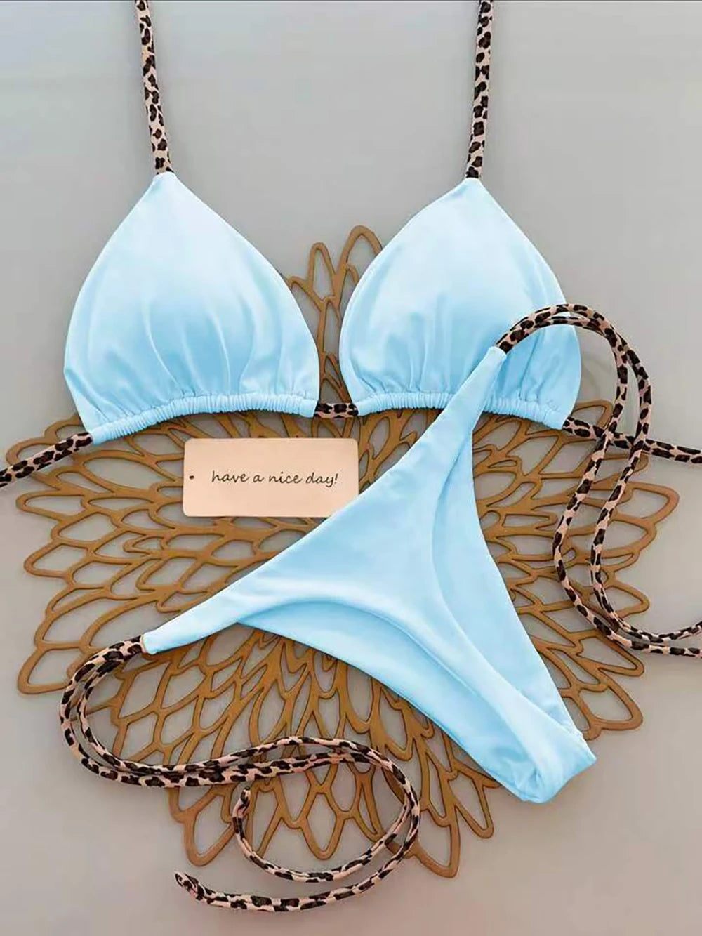 Halter Lace-Up Bikini