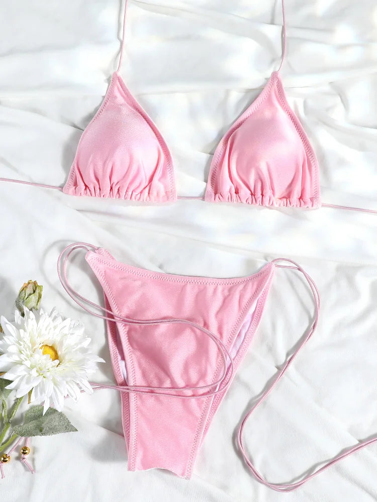 Printed Triangle Bikini