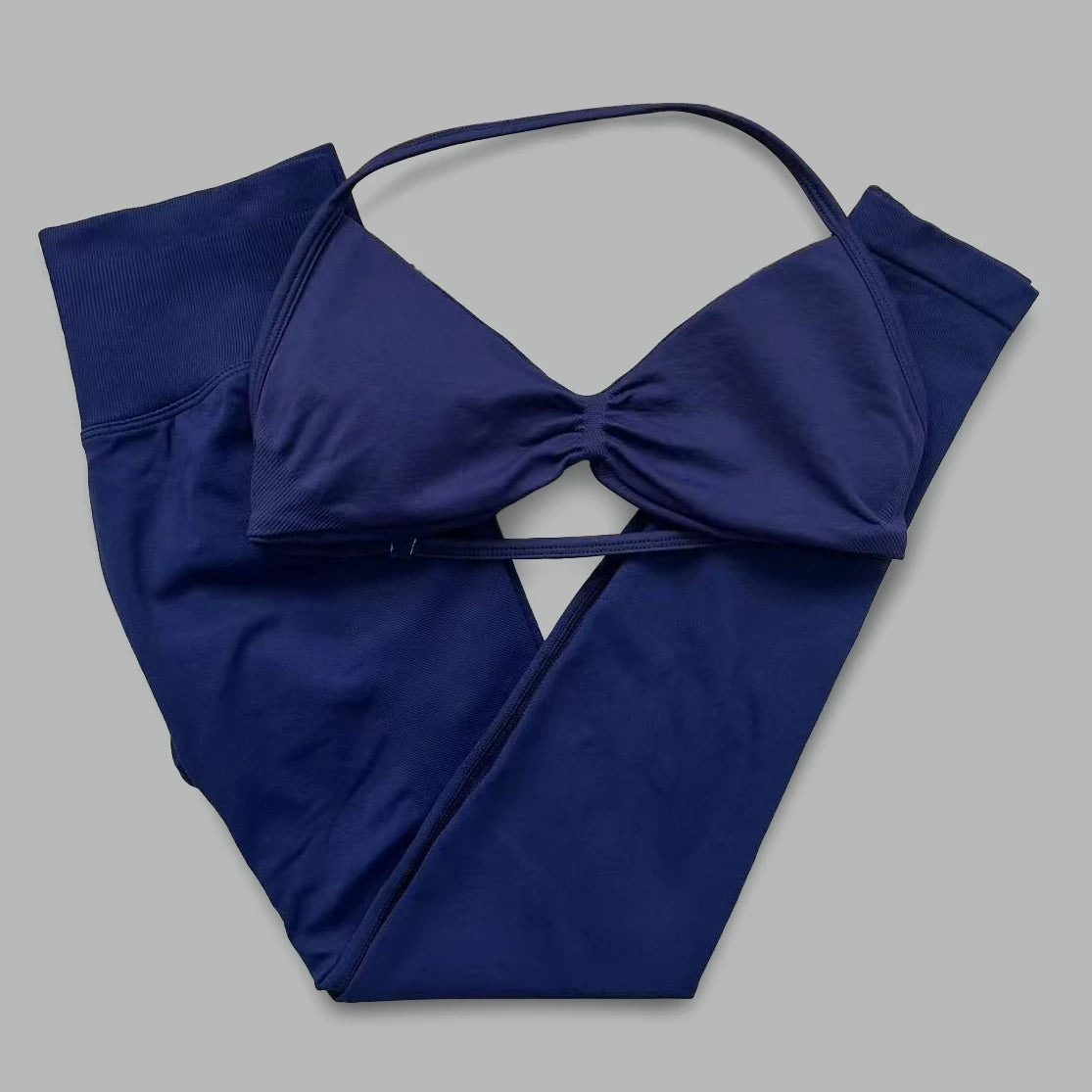 Women's Halter Bra And Leggings Yoga Set For Workout Outfits