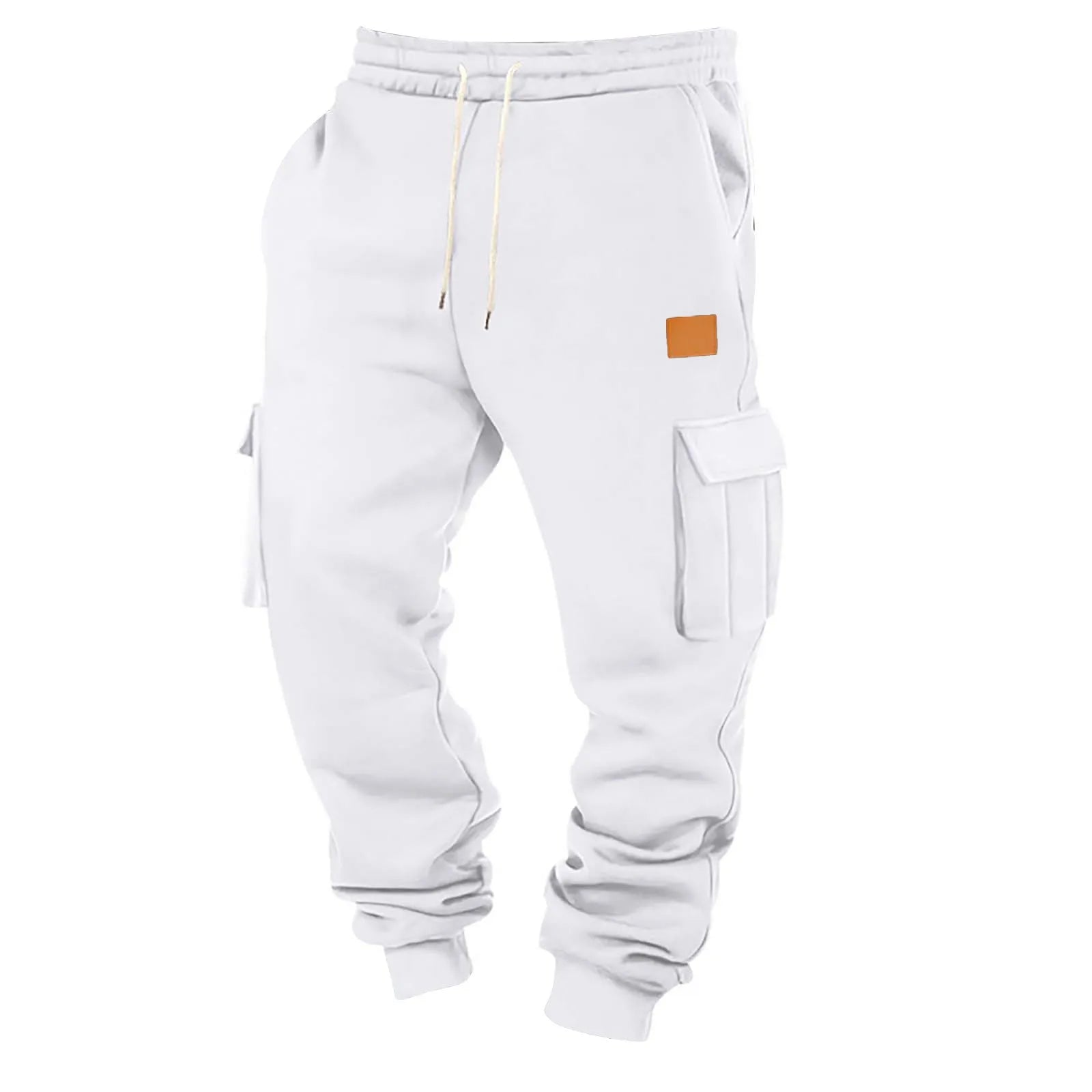 Men's Drawstring Cargo Jogger Pants with Ribbed Cuffs