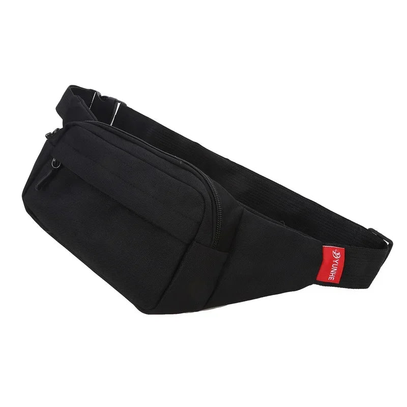 Solid Waist Pack with Adjustable Strap and Zippered Pockets
