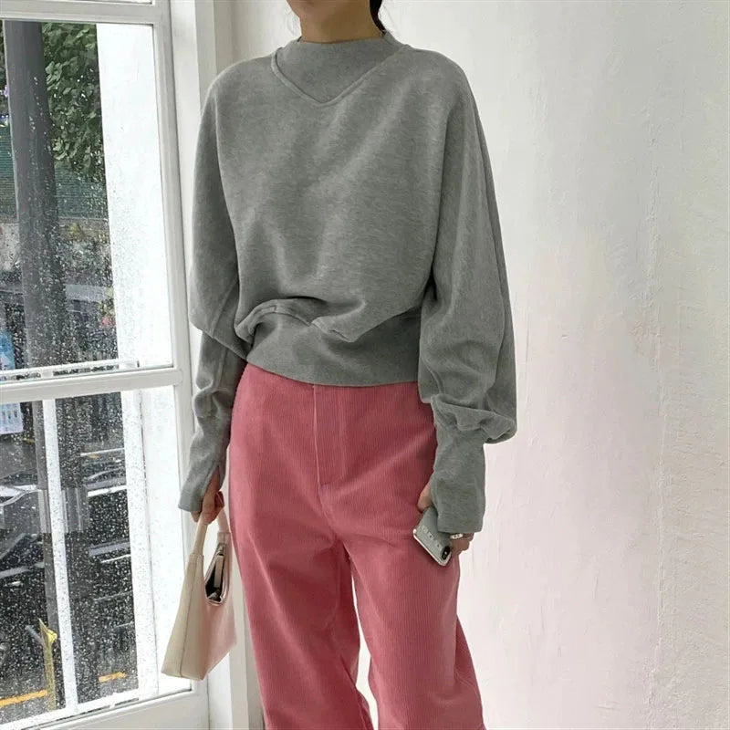 Long Sleeve Casual Pullover Sweatshirt with Original Style Options