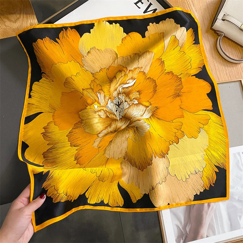 Printed Small Square Scarf for Neck and Hair Styling