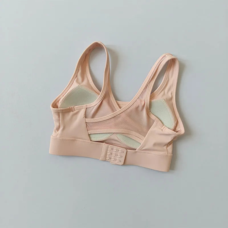 Women's Front Zip Keyhole Racerback Sports Bra