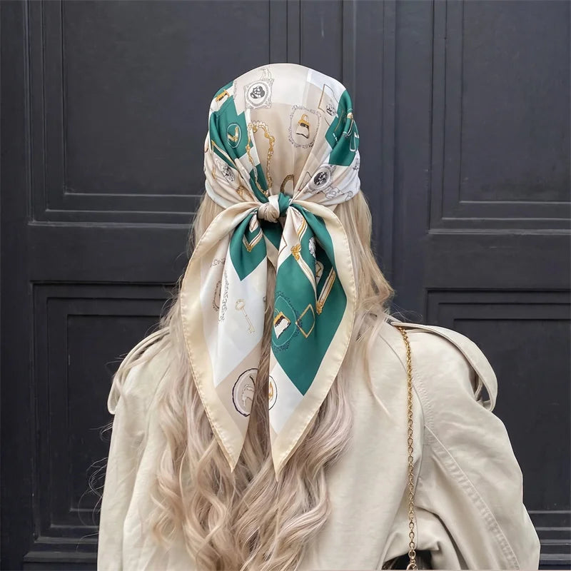 Printed Square Scarf with Floral and Graphic Pattern Options