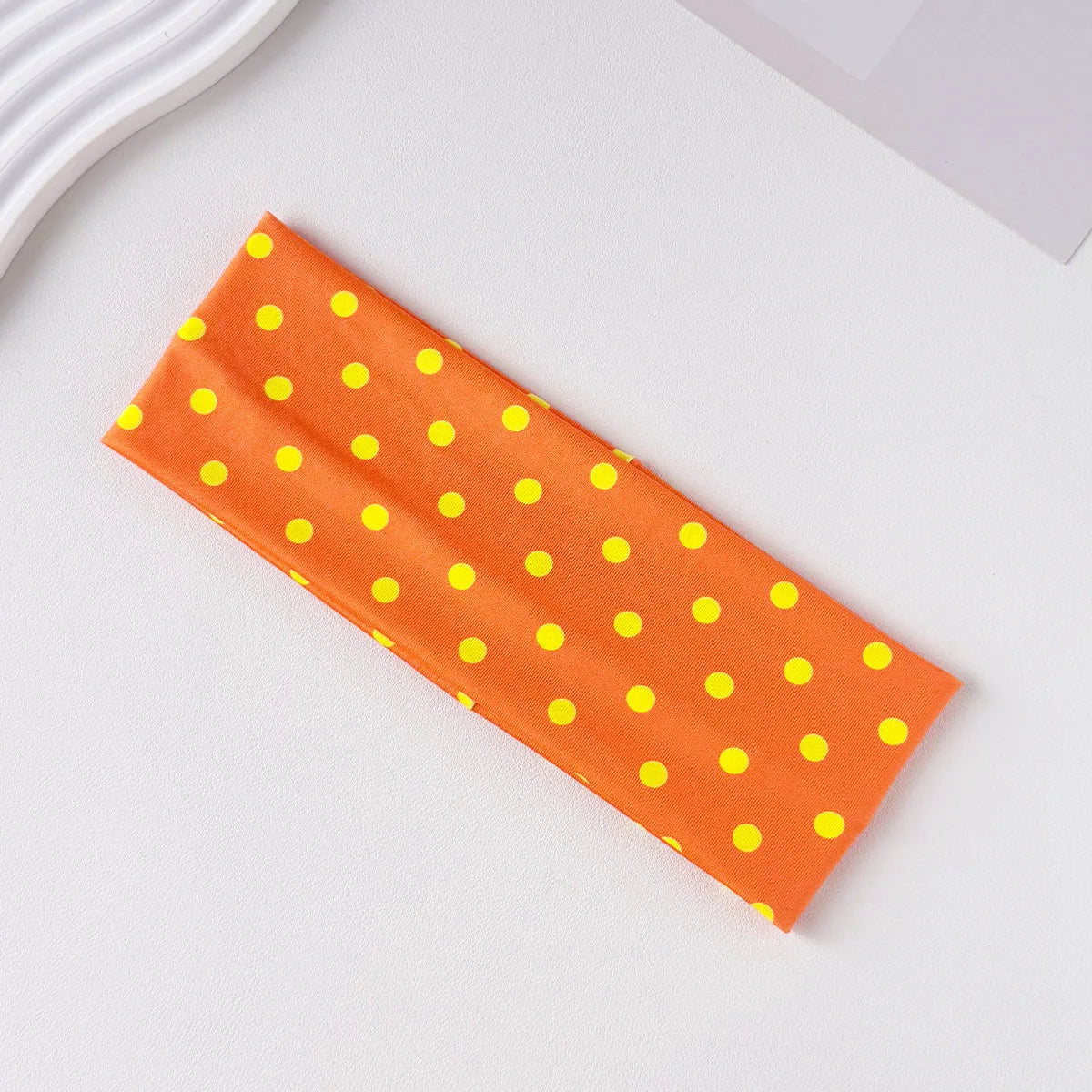 Polka Dot and Button Style Fabric Headband for Hair Styling