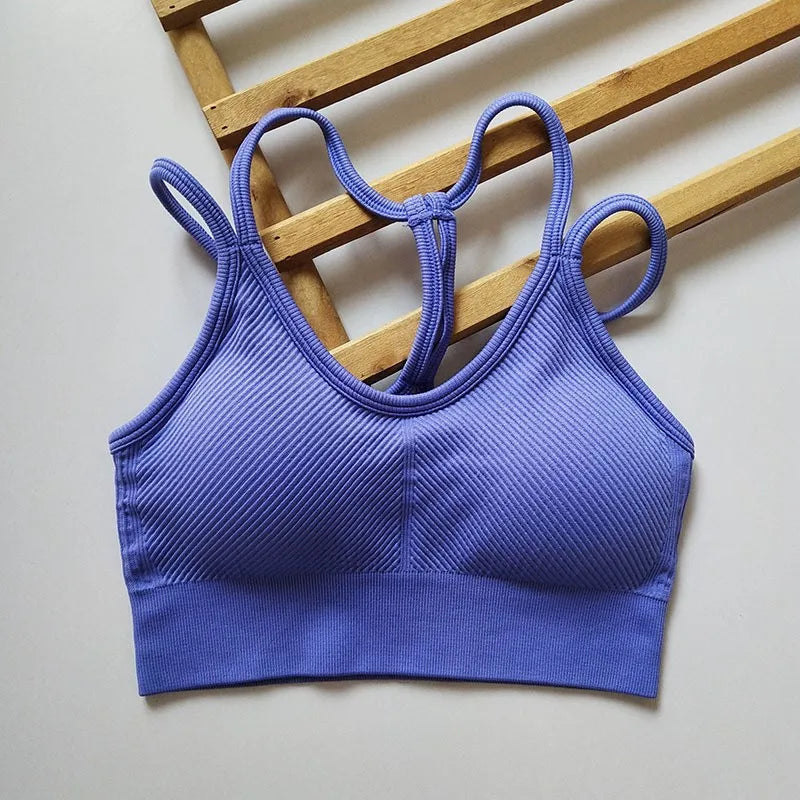Women's Ribbed Scoop Neck Sports Bra
