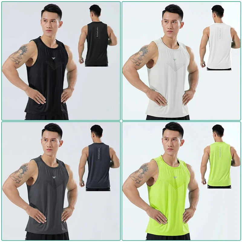 Sleeveless Crew Neck Racerback Running Training Tank Top