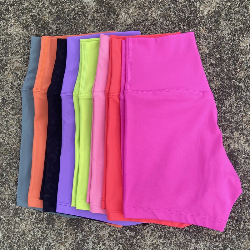 Women's High Waist Nylon Blend Biker Shorts with Colour Options