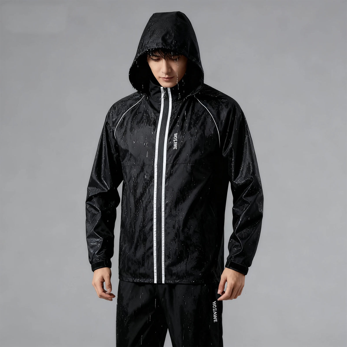 Outdoor Hooded Jacket and Trouser Clothing Set with Style Options