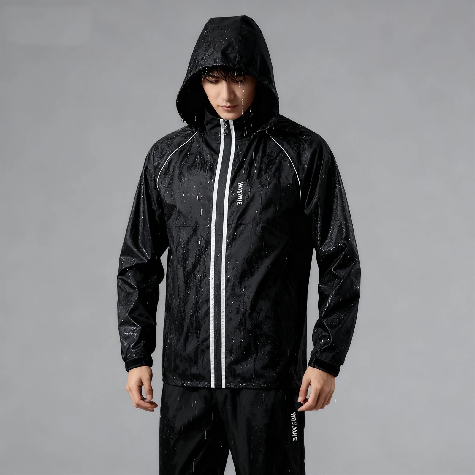 Outdoor Hooded Jacket and Trouser Clothing Set with Style Options
