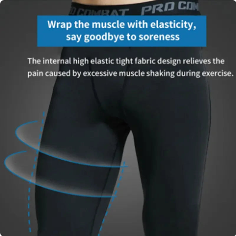 Men's Fitted Training Leggings for Gym and Running