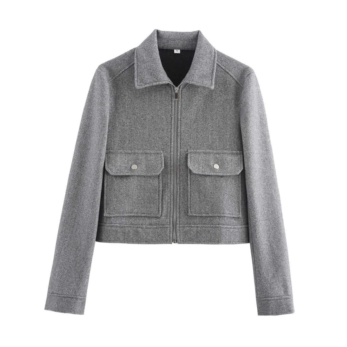 Women's Long-Sleeve Lapel Zip-Front Jacket