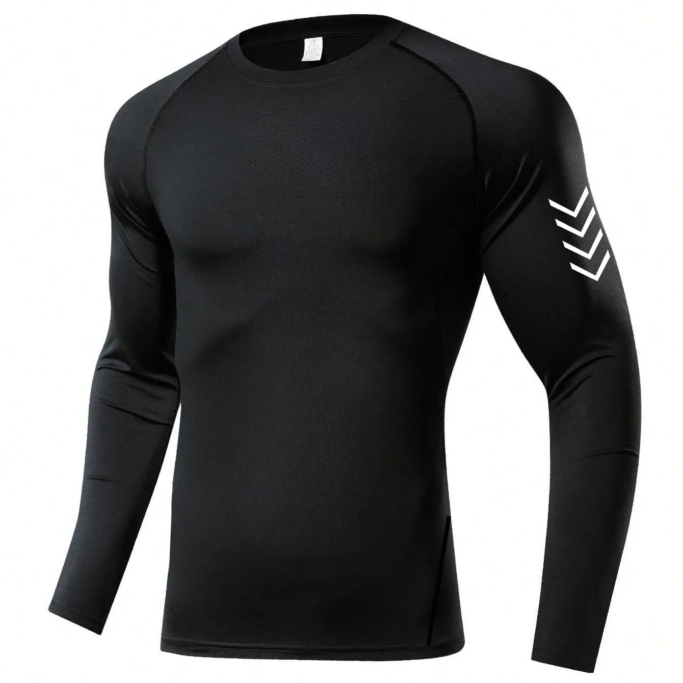 Fitted Crew Neck Long Sleeve Compression T Shirt