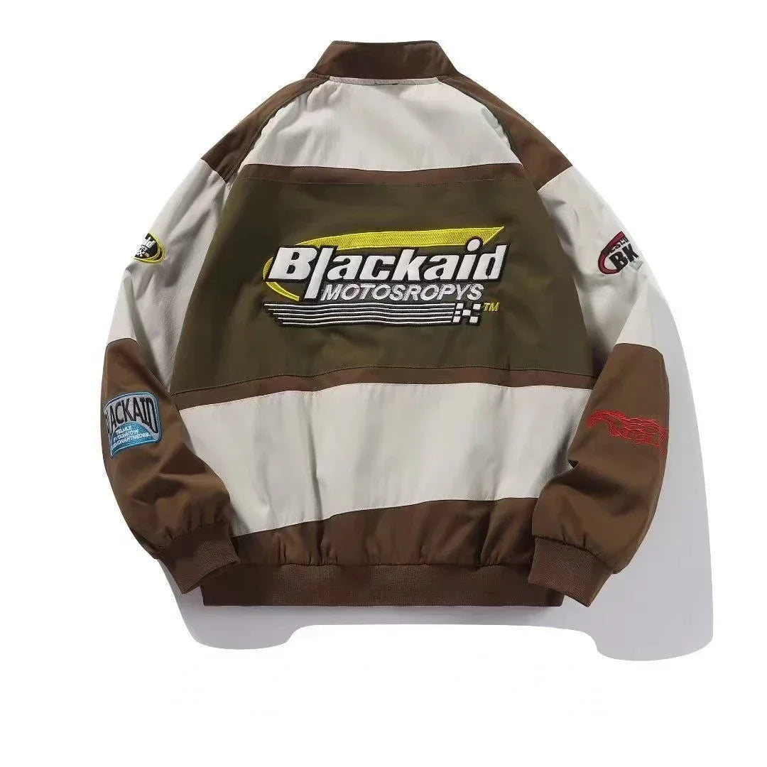 Color Block Long Sleeve Casual Streetwear Racing Style Jacket