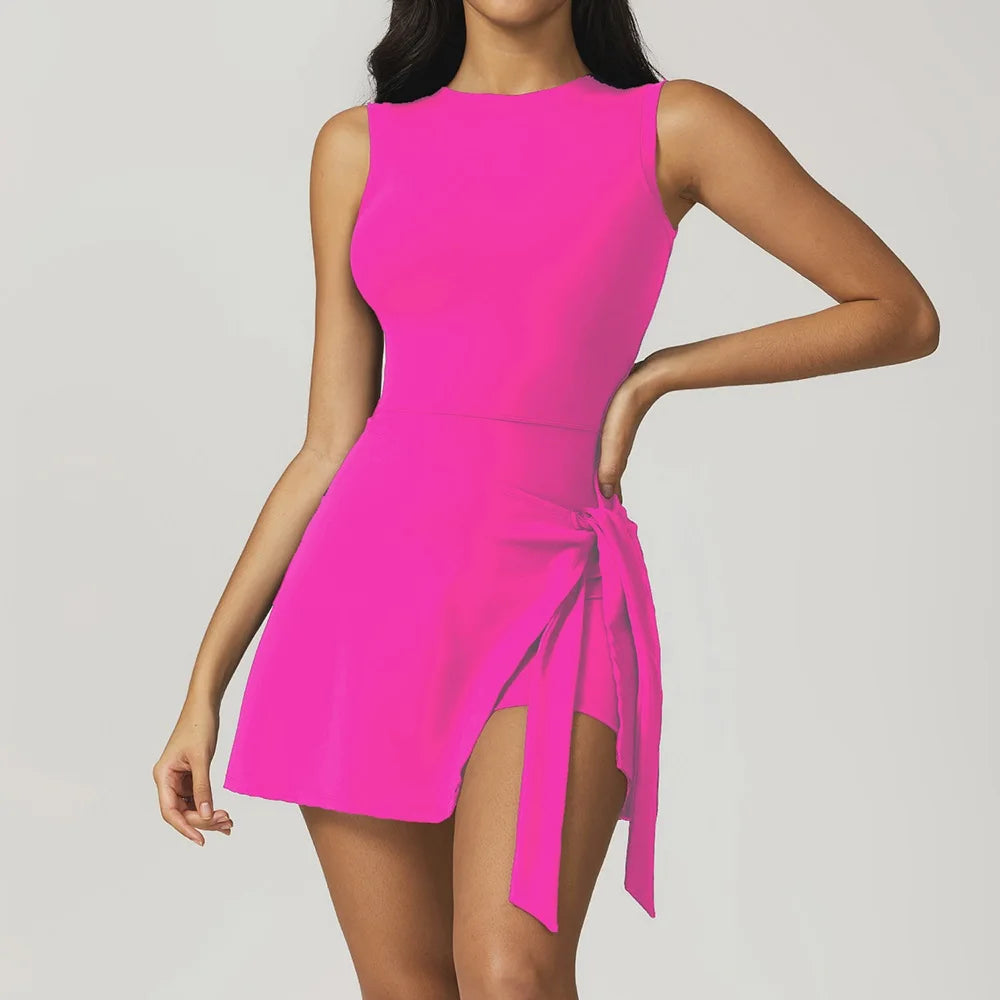 Women's Wrap-Skirt Sleeveless Tennis Dress
