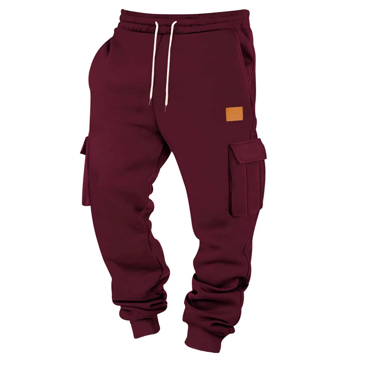 Men's Drawstring Cargo Jogger Pants with Ribbed Cuffs