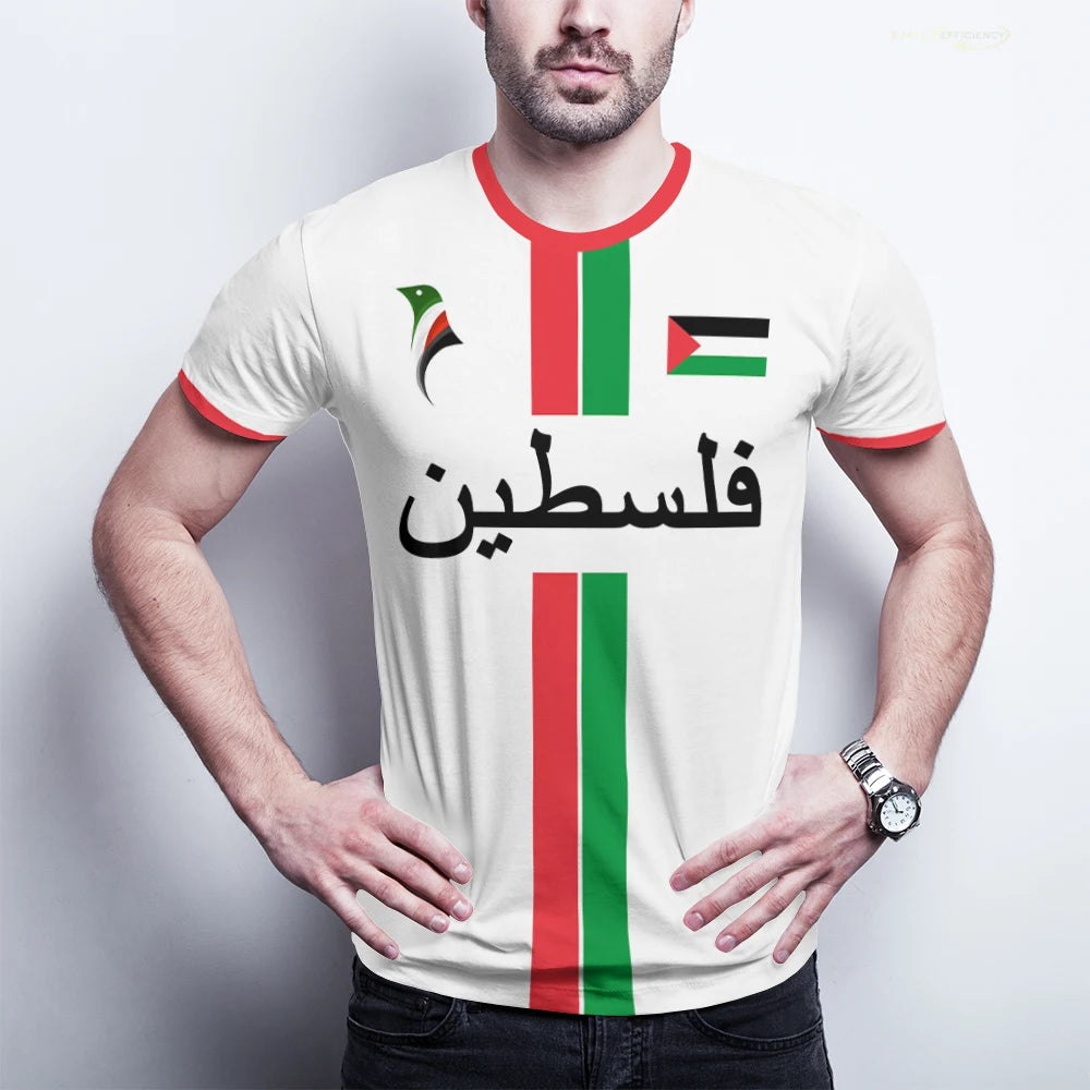 Palestine Football Graphic Short Sleeve T-shirt For Sports Outfits