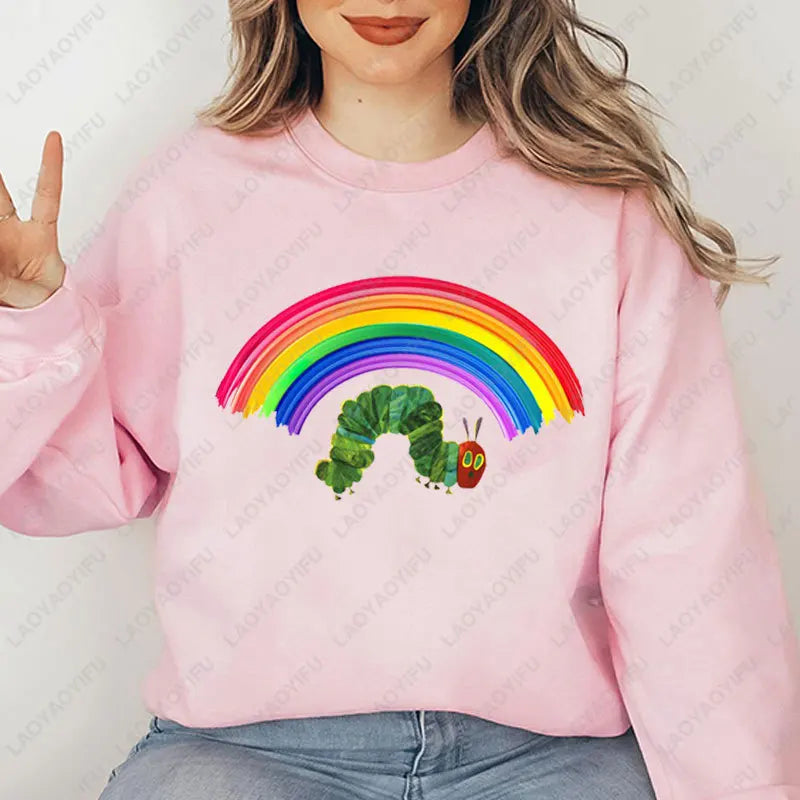 Caterpillar Graphic Long Sleeve Pullover Casual Sweatshirt for Layering