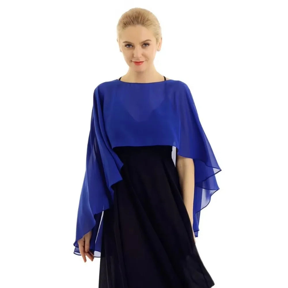 Sheer Flowing Drape Cape for Layering over Outfits