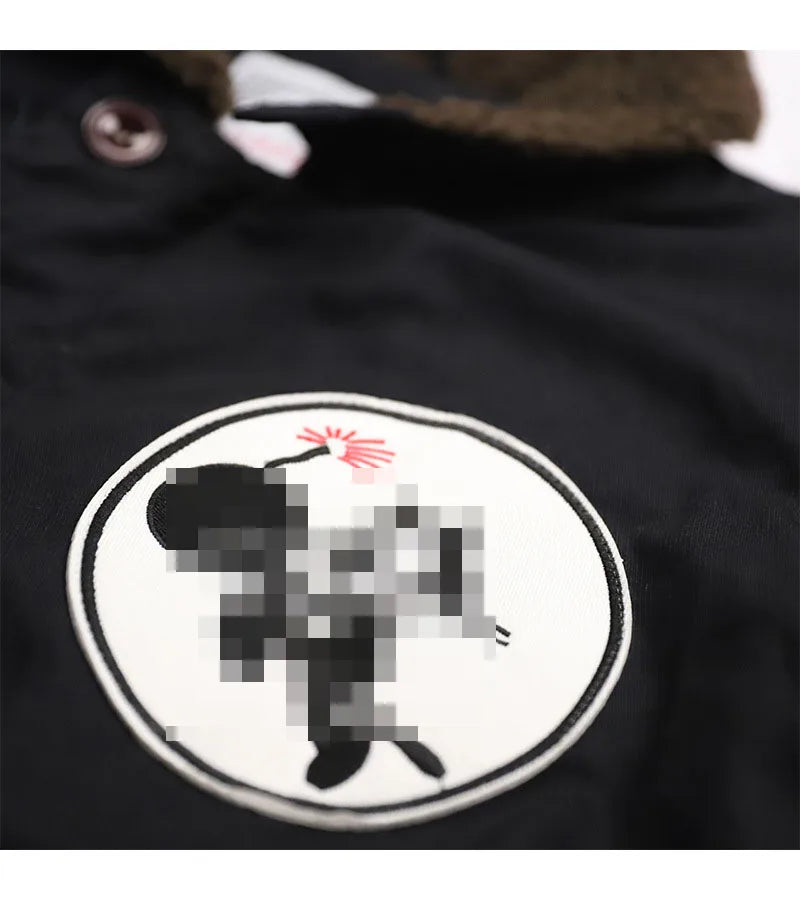 Drop Shipping N1 Thick Winter Mens Sherpa Fleece Deck Jacket with Embroidered Patch