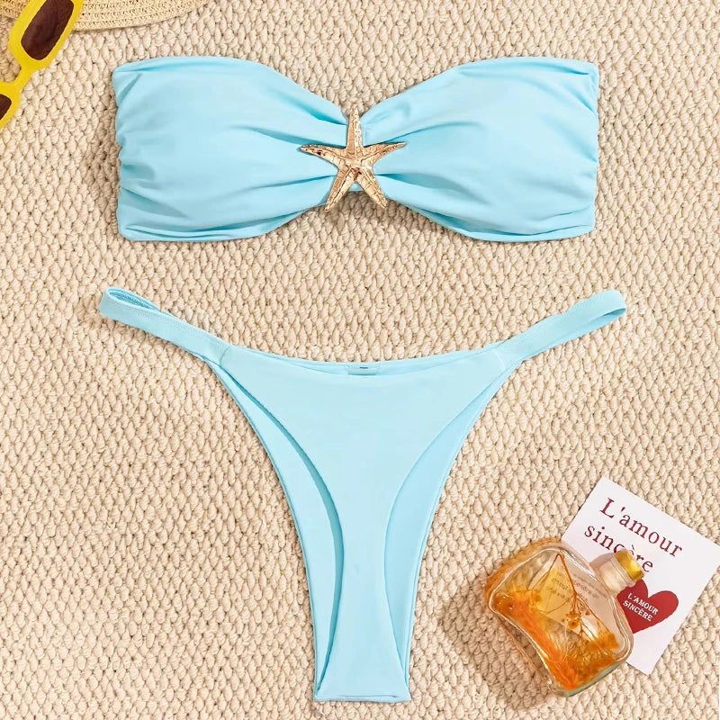 Starfish Detail Bandeau Bikini
