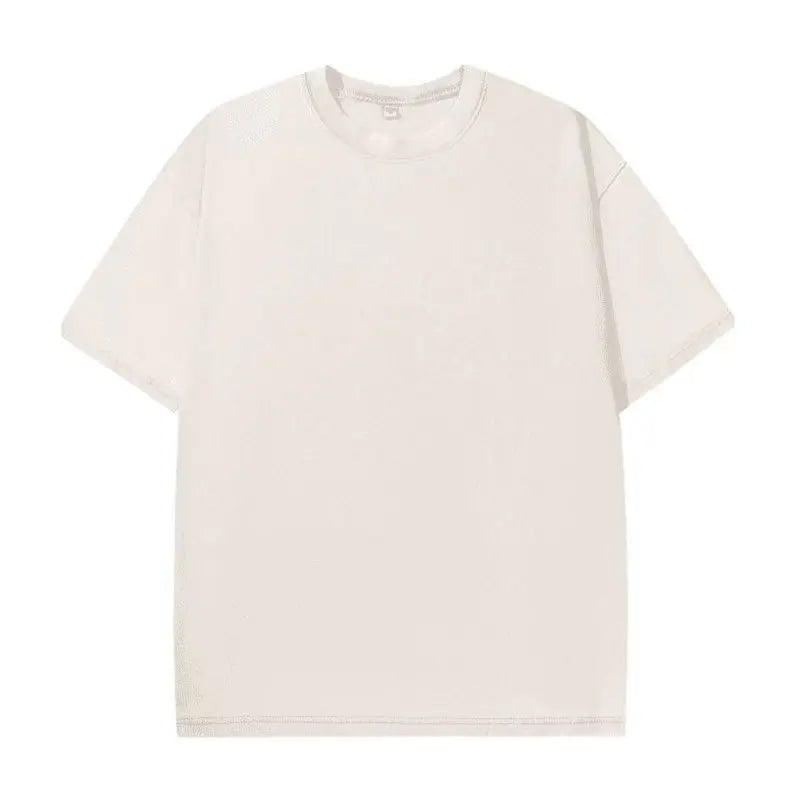 Solid Crew Neck Short Sleeve Loose Casual T Shirt