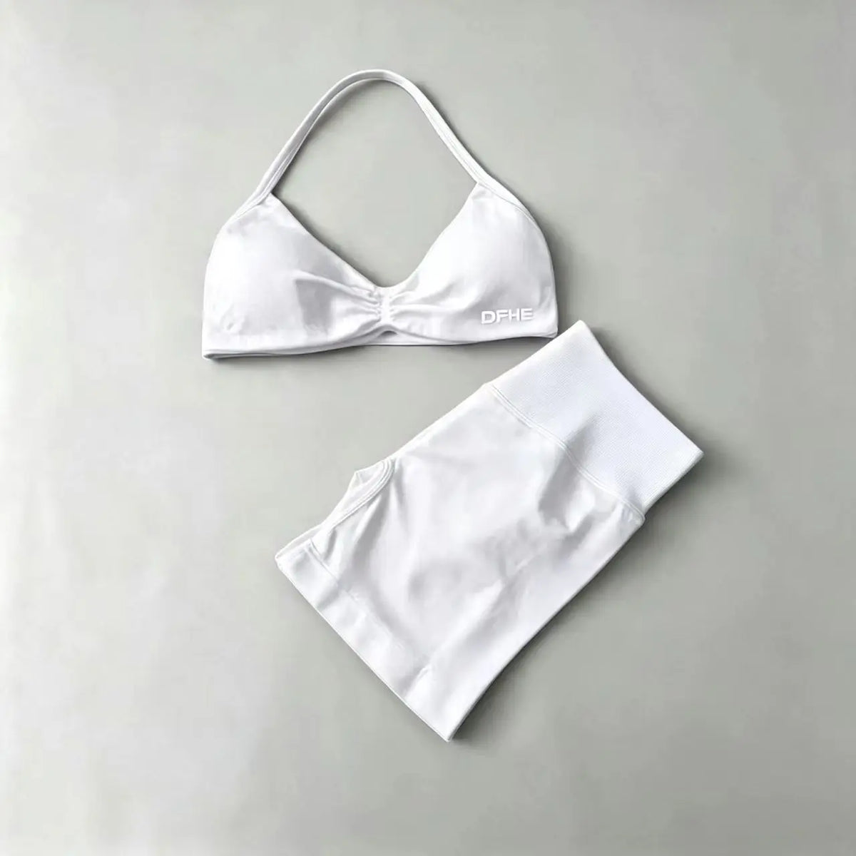 Women's Twist Halter Bra And Shorts Yoga Set