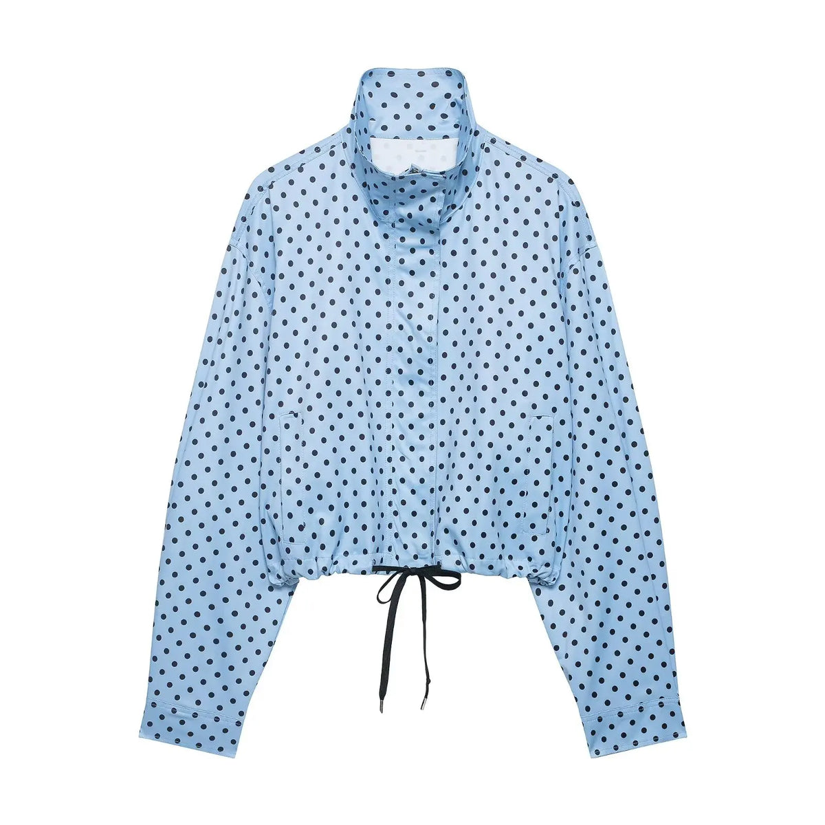 Women's Polka-Dot High-Neck Zip-Front Jacket