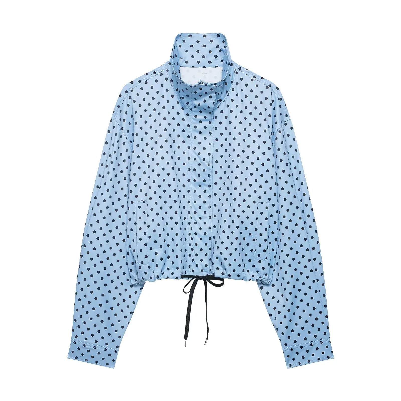 Women's Polka-Dot High-Neck Zip-Front Jacket