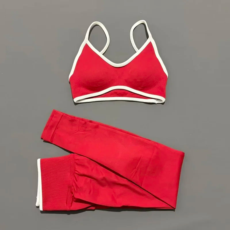 Women's Strappy Bra And Shorts Yoga Set For Workout Outfits