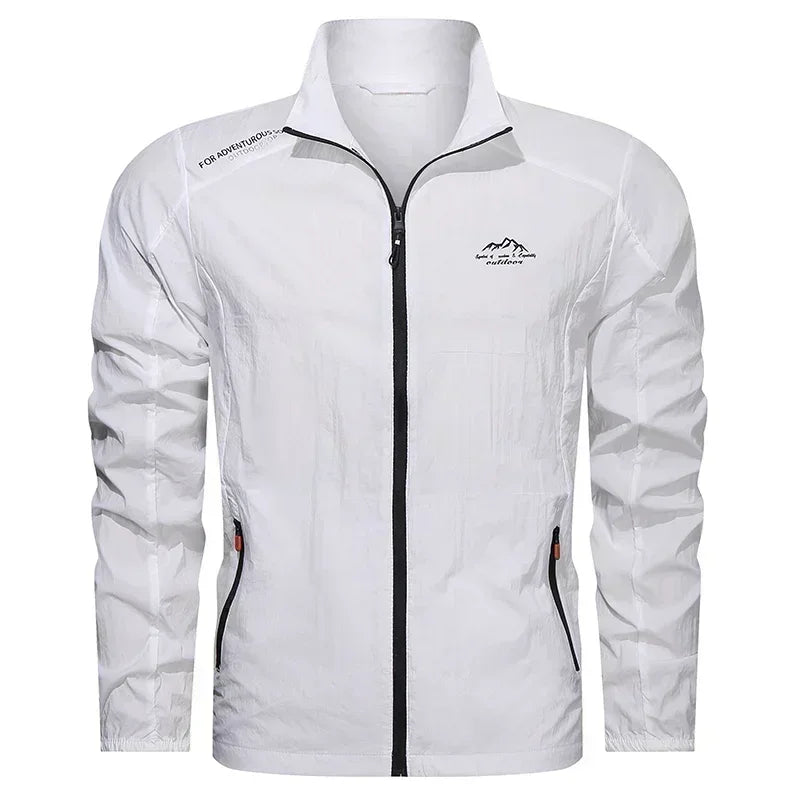 Men's Stand Collar Zip Front Pocket Jacket