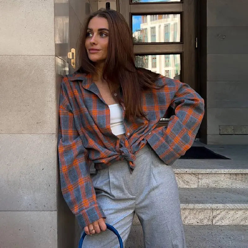 Women's Checked Long Sleeve Shirt