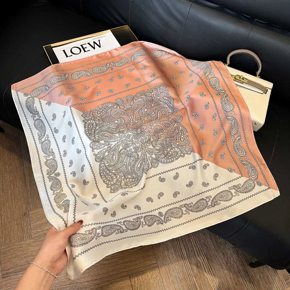 Patterned Square Scarf with Paisley and Houndstooth Style Options
