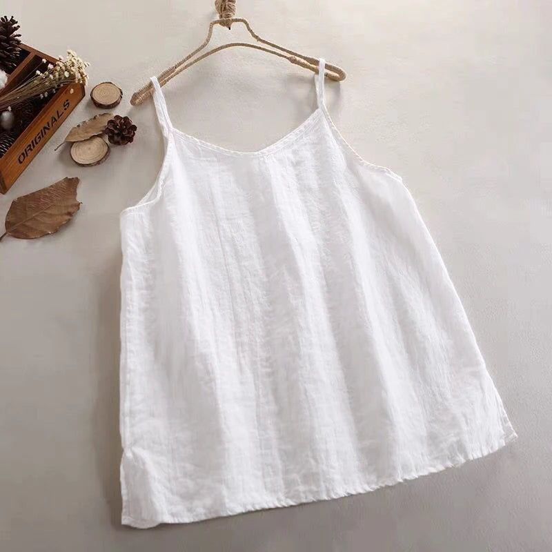 Women's Loose Polyester Camisole with Thin Straps and Single or Two Pack Options