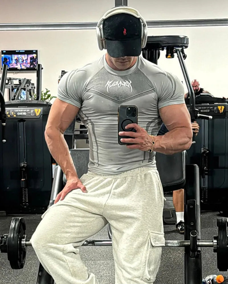 Fitted Crew Neck Short Sleeve Compression T Shirt