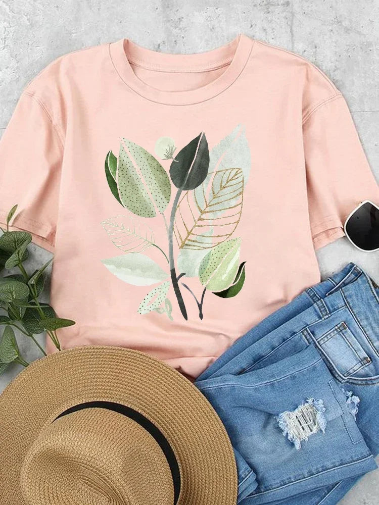 Women's Nature Graphic Modal Short-Sleeve Crewneck T-Shirt