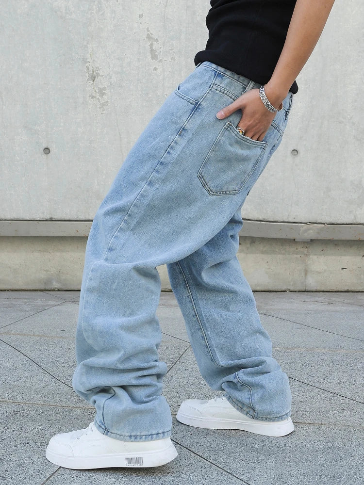Men's Wide Leg Denim Jeans for Casual Everyday Wear
