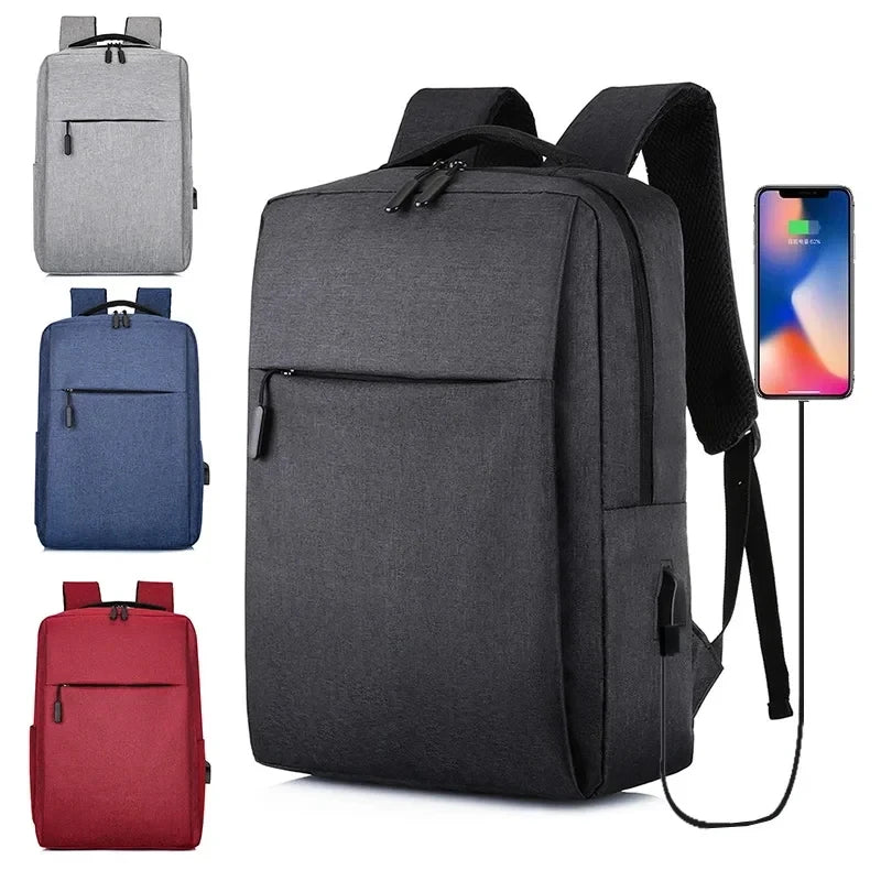 Rectangular Laptop Backpack with Front Pocket and Shoulder Straps