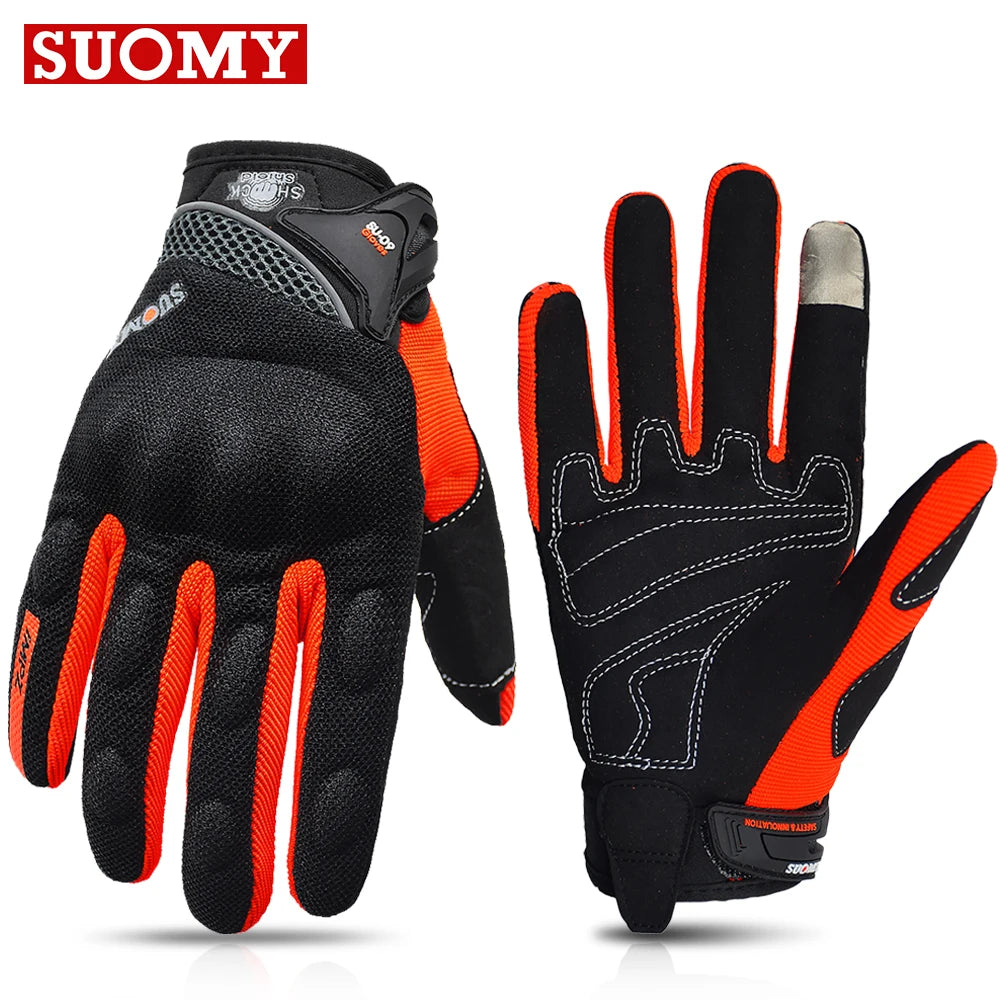 Full Finger Motorcycle Gloves with Shaped Knuckle Panels
