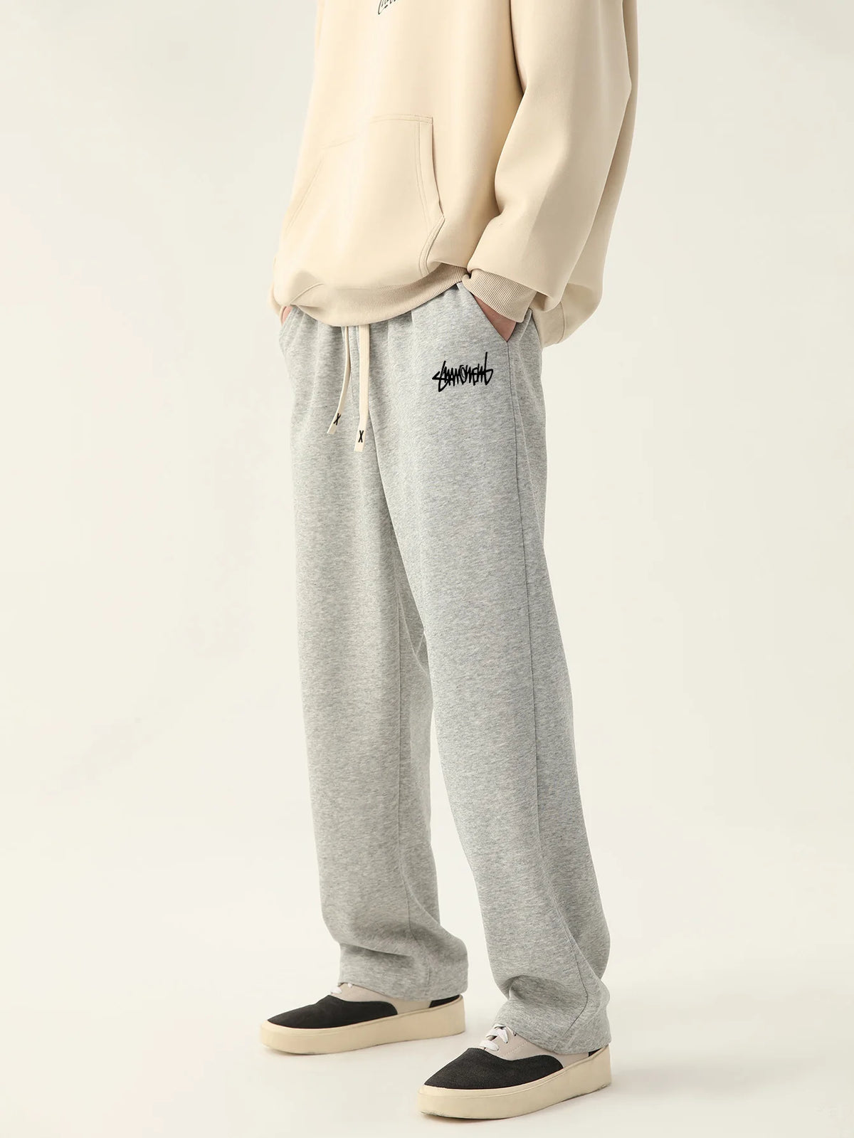 Men's Elastic Waist Loose Fit Casual Pants For Everyday Wear