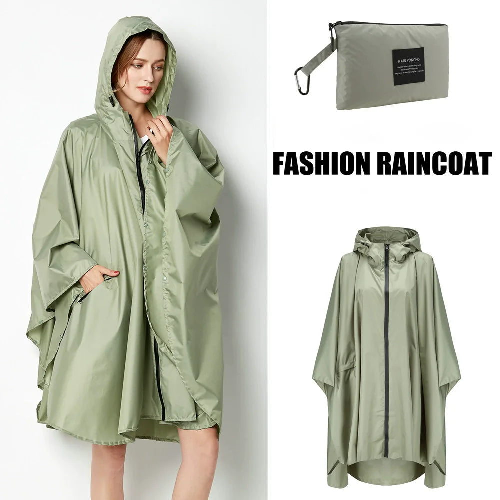 Hooded Printed Poncho for Layering over Tops and Dresses