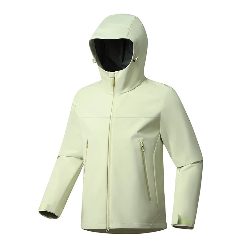 Hooded Long Sleeve Full Zip Outdoor Hiking Jacket with Pockets