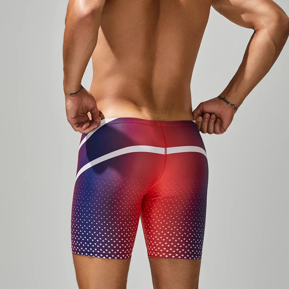 Men's Swimsuit Bottoms in Low-Rise Swim Boxer Style for Beach and Pool Wear