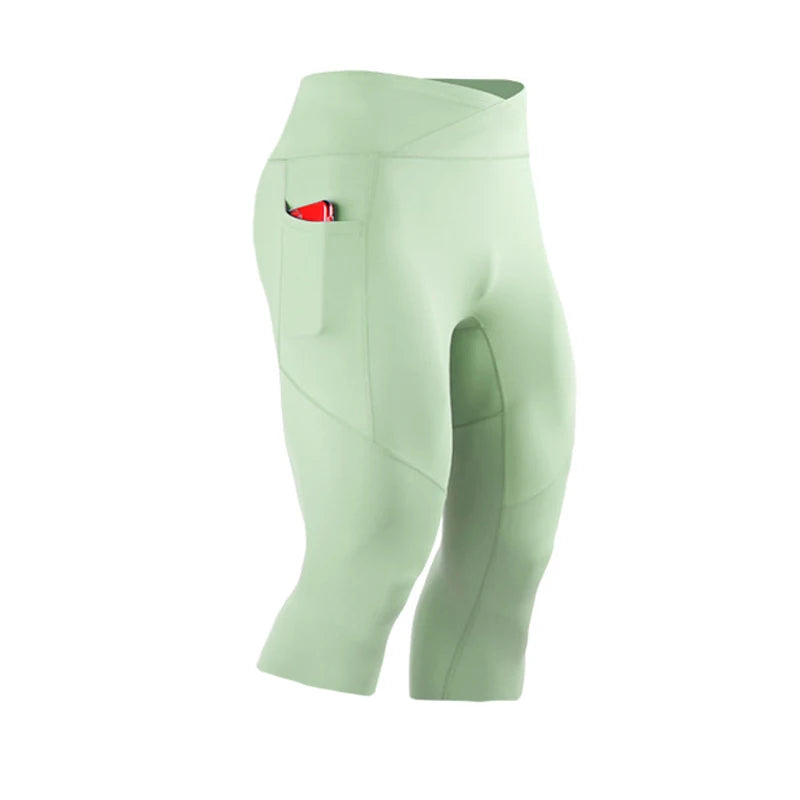 Panelled Cropped Training Leggings with Original Size and Style Options