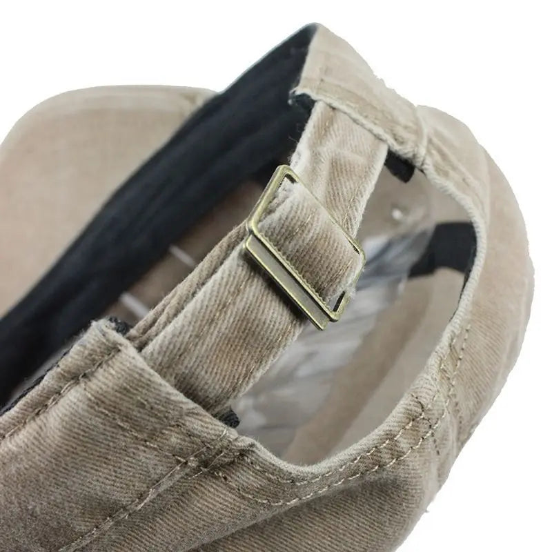 Flat Crown Cotton Cap with Short Curved Brim