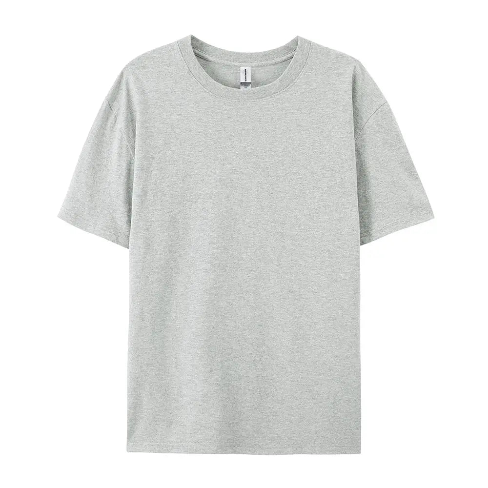 Solid Crew Neck Short Sleeve Cotton Casual T Shirt