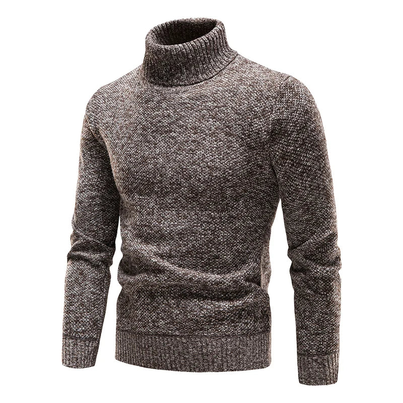 Men's Heathered Turtleneck Long Sleeve Knit Sweater