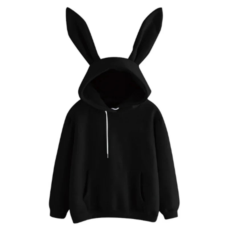 Rabbit Ear Long Sleeve Pullover Casual Hoodie for Layering